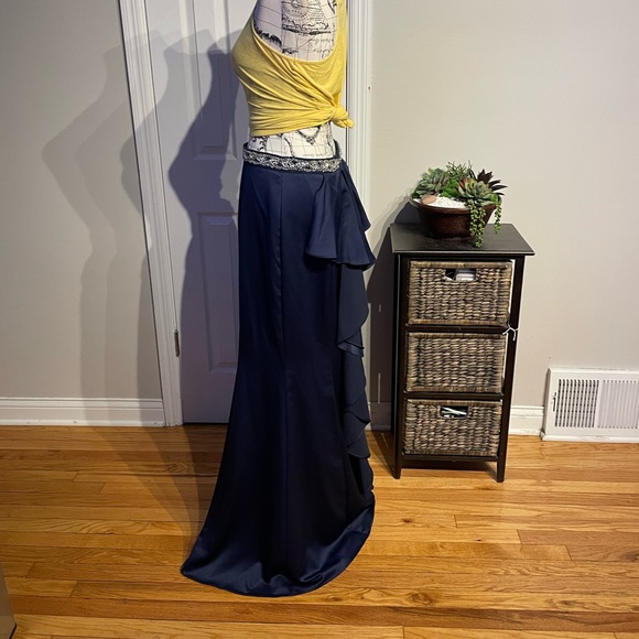 Sequin Heart Vintage y2k Embellish Mermaid Trumpet Crystal Beads Cascade Draped - Picture 3 of 10